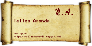 Melles Amanda névjegykártya